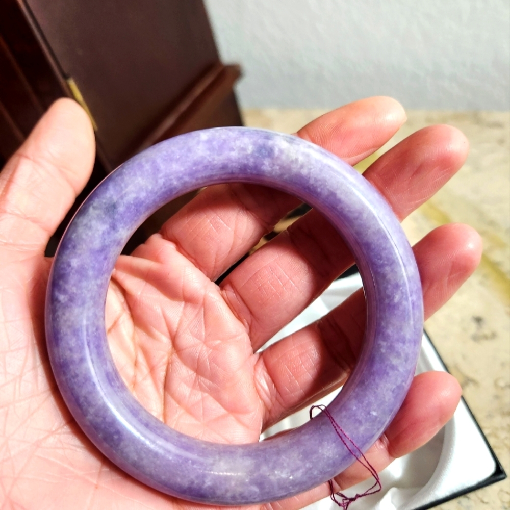 COPY - Natural Purple Jade Bangle